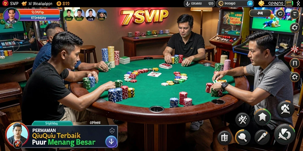 Tampilan gameplay QiuQiu yang menegangkan di 7SVIP.