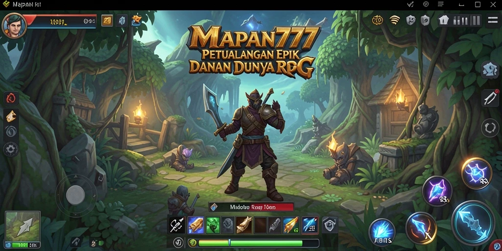 Tampilan gameplay epik di MAPAN777 dengan pertarungan seru dan eksplorasi.