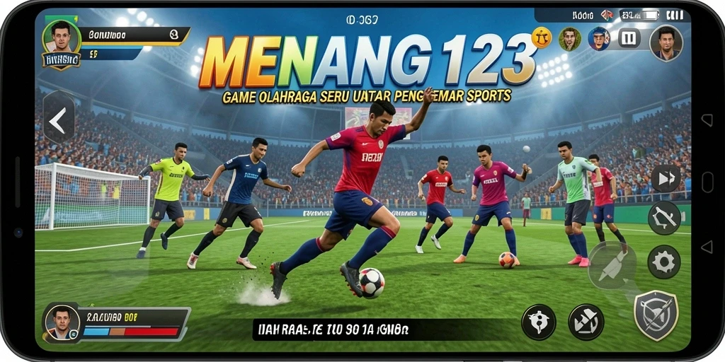 Tampilan gameplay menegangkan dengan aksi olahraga seru di MENANG123.