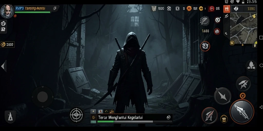 Tangkapan layar menampilkan aksi menyeramkan dalam gameplay RVIP3.