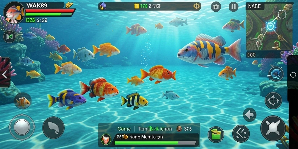 Screenshot gameplay WAK89 menampilkan aksi menembak ikan yang seru.